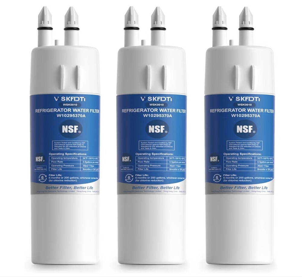 3 Pack Refrigerator Water Filter 1 Replacement for W10295370A EDR1RXD1